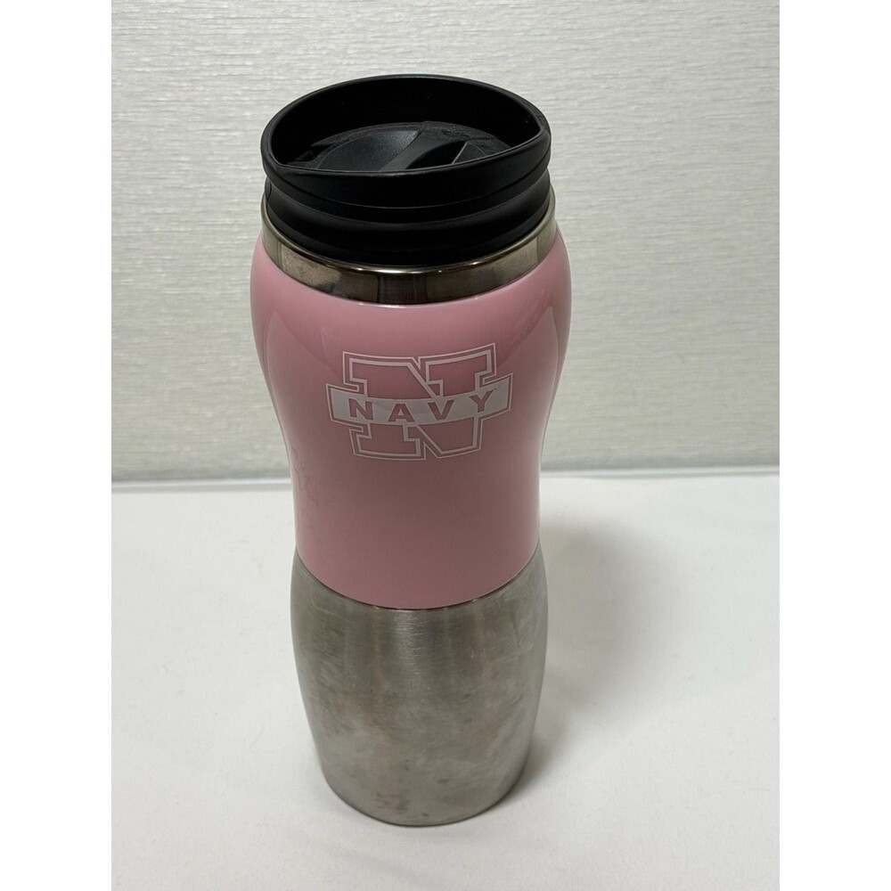 Xactly US Navy Naval Academy 14oz Stainless Steel Travel Mug Tumbler Pink